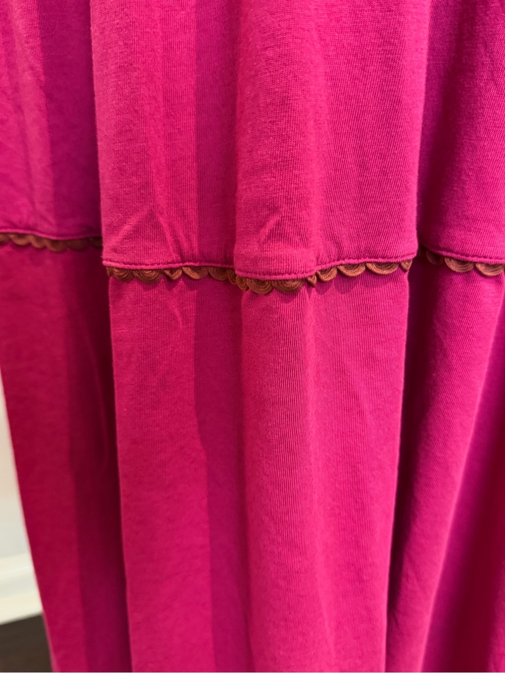 Boden Smocked Dark Pink Detailed Trim Maxi Dress - Size 8 - Picture 10 of 10